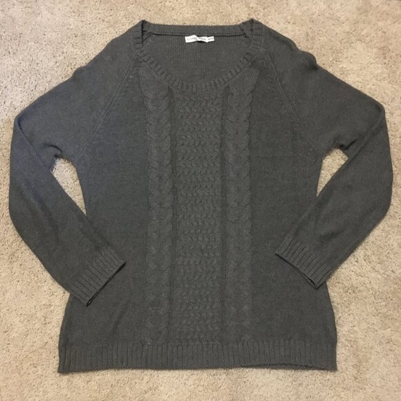 ALFRED SUNG Natural Blend Grey Cable Knit Sweater - Picture 11 of 16